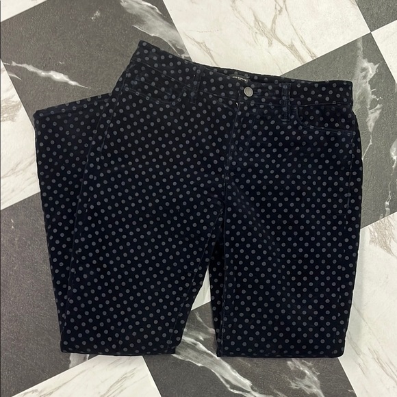 Ann Taylor Slim Ankle Polka Dot Velvet Pants Size 4 - Picture 5 of 8